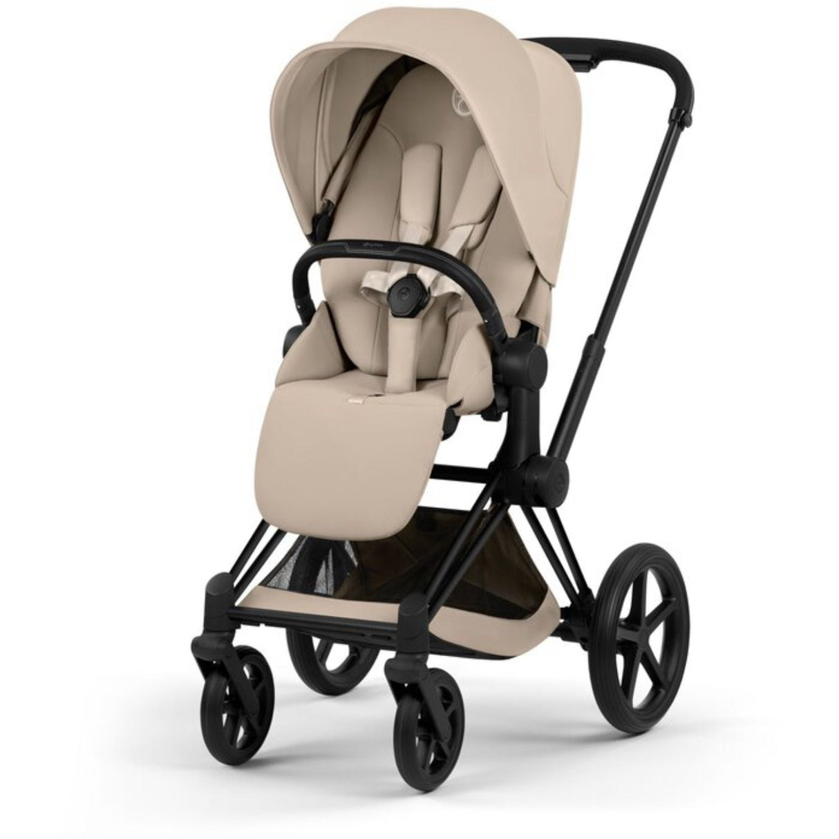 Cybex Cozy Beige/Beige Priam Comfort Matt Black Including Foldable Cot