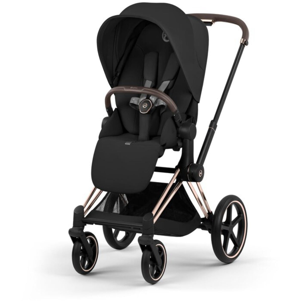 Cybex Sepia Black/Black Priam Comfort Rosegold Including Foldable Cot