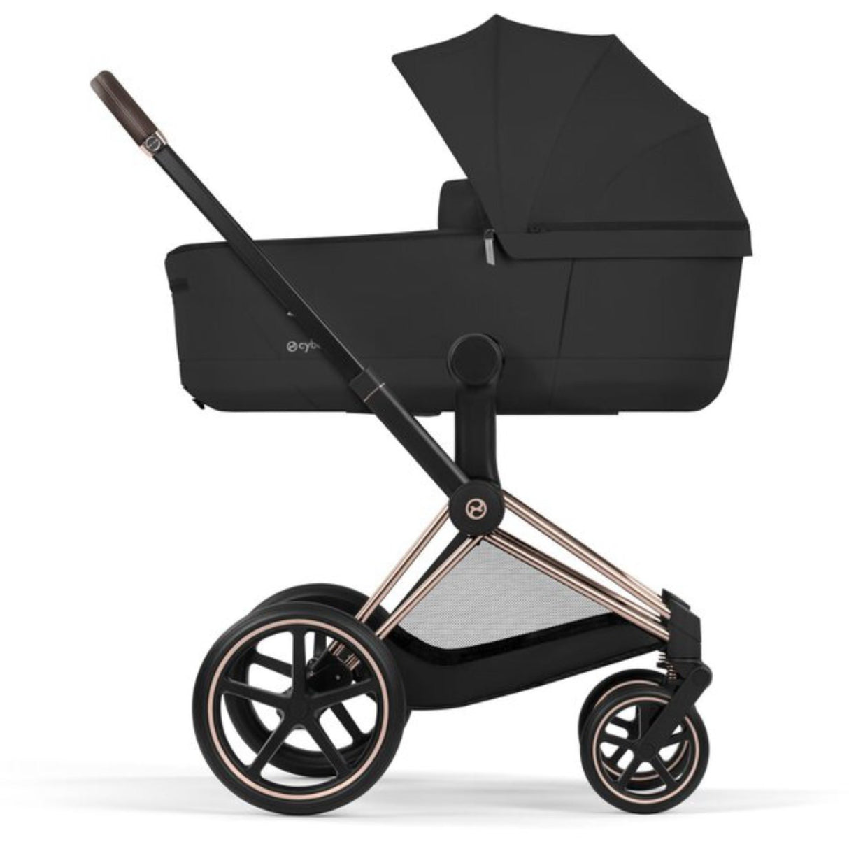 Cybex Sepia Black/Black Priam Comfort Rosegold Including Foldable Cot