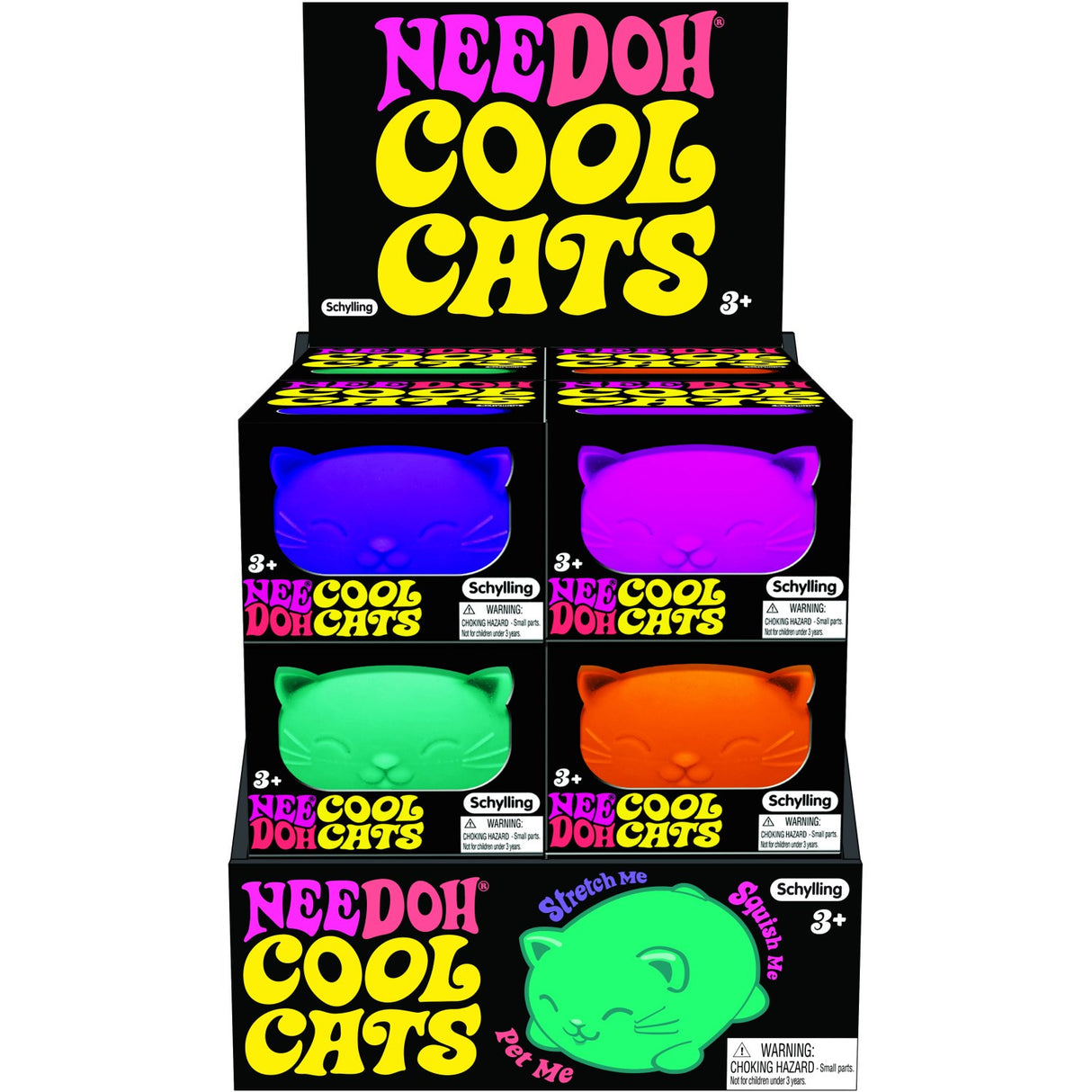NeeDoh Cool Cats 4 Asst. CDU