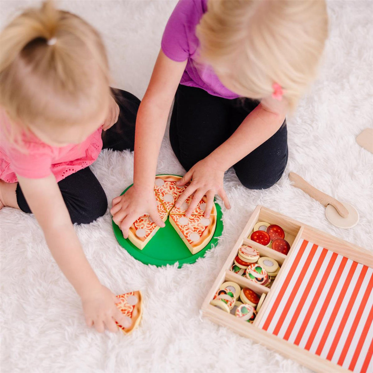 Melissa & Doug Multifarvet Wooden Food Playset Pizza