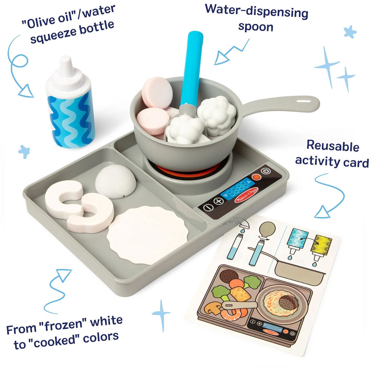 Melissa & Doug Multifarvet Legesæt - Water Wow! Simmer & Stir: Kogeplade-Sæt