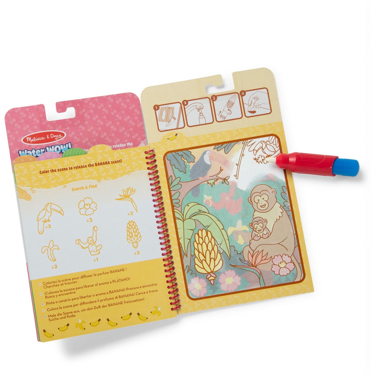 Melissa & Doug Rød Coloring Book "Water Wow!" Frugtdufte