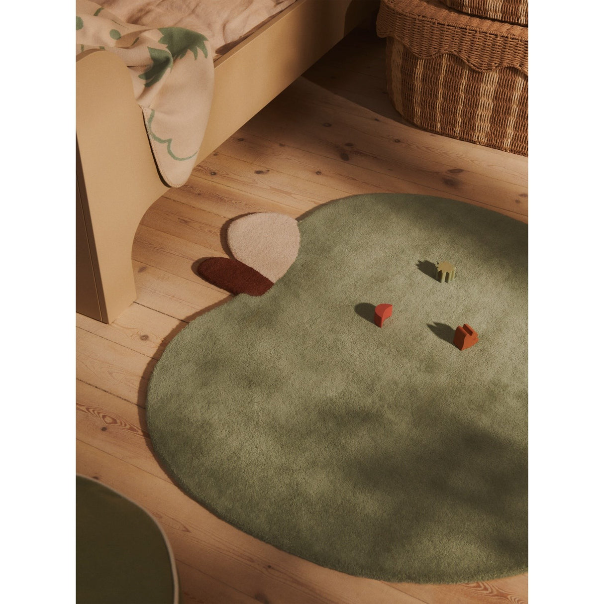 Ferm Living Tea Green/Parchment Skye Blanket