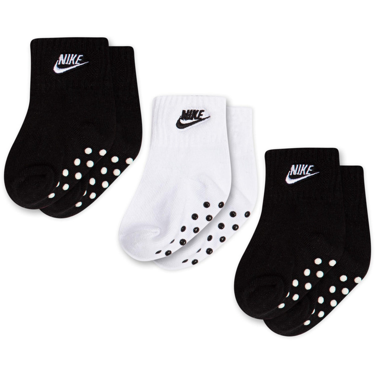 NIKE Black Core Futura Gripper 3-Pack Socks
