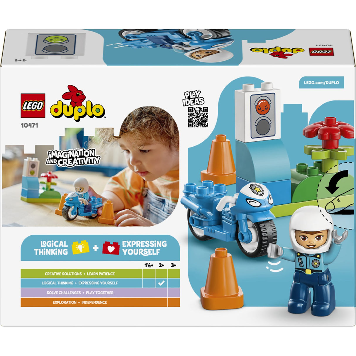 LEGO® DUPLO Town Blå Politimotorcykel 10471