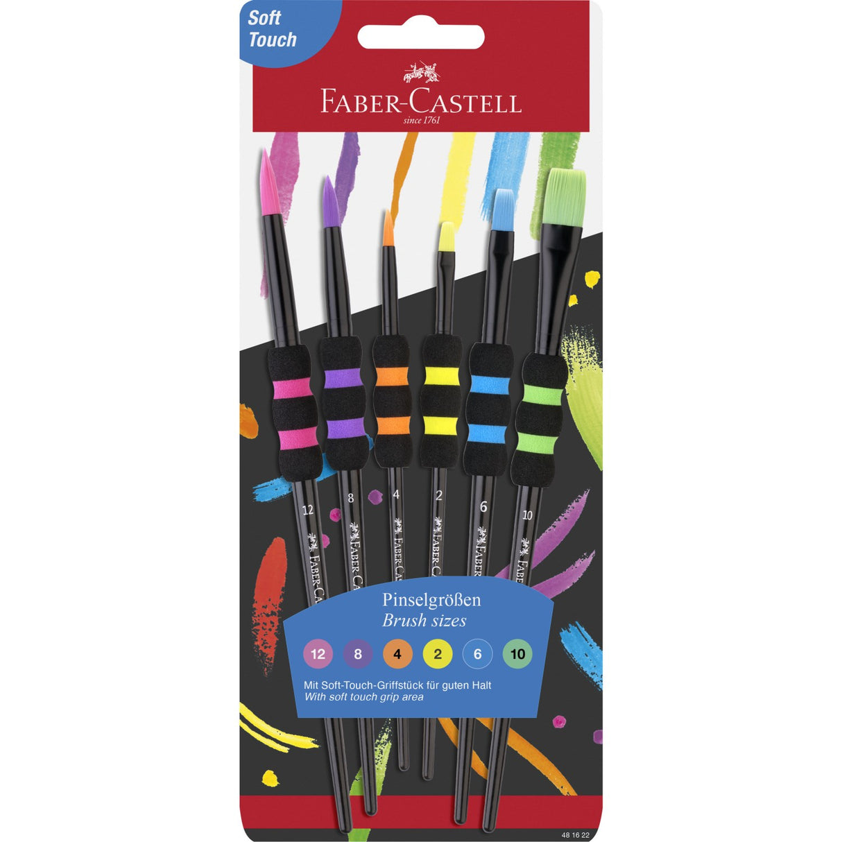 Faber-Castell Brush Set w/Soft Touch Grip, 6 Size BC