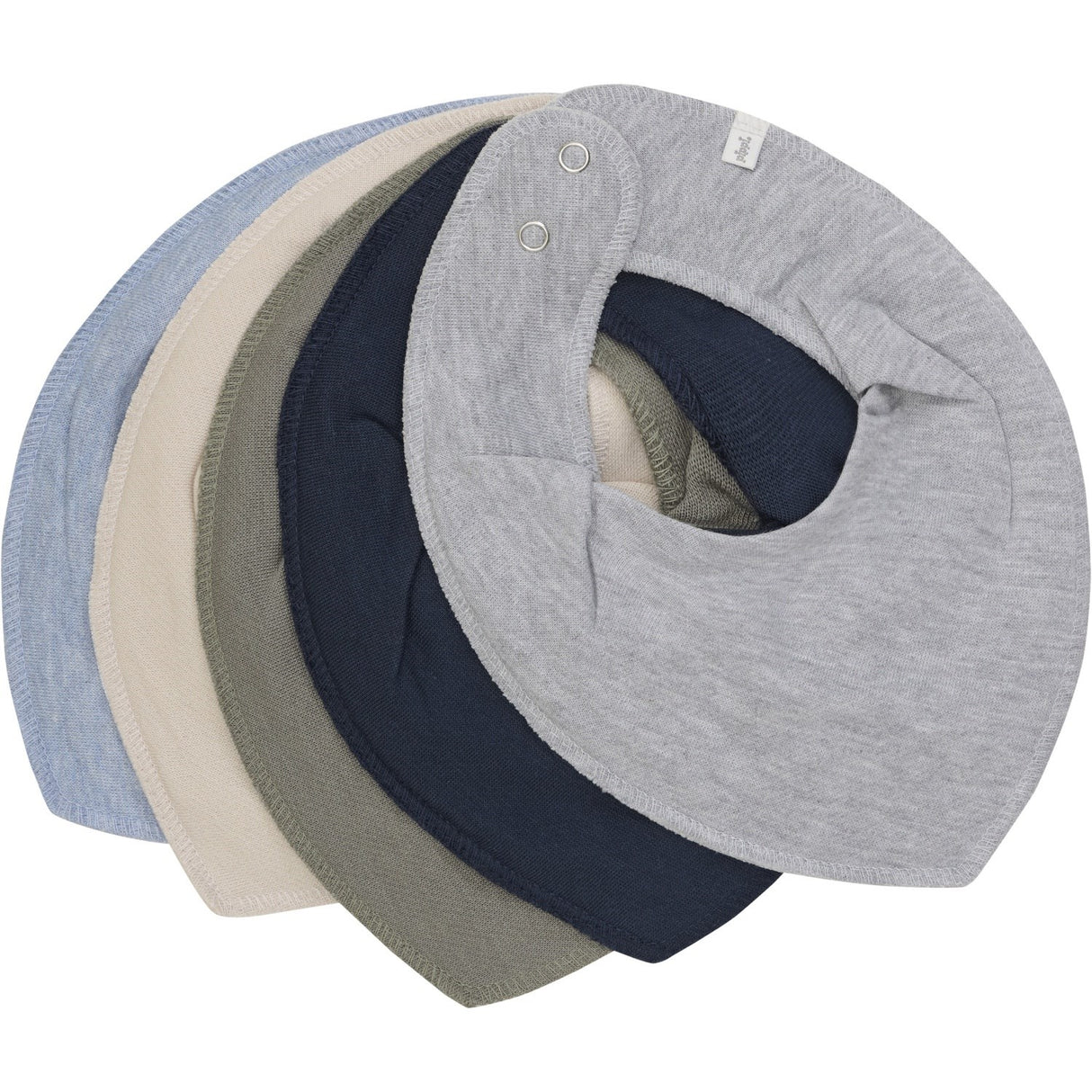 Pippi Blue Fog Bandana Bib - Solid (5-Pack)