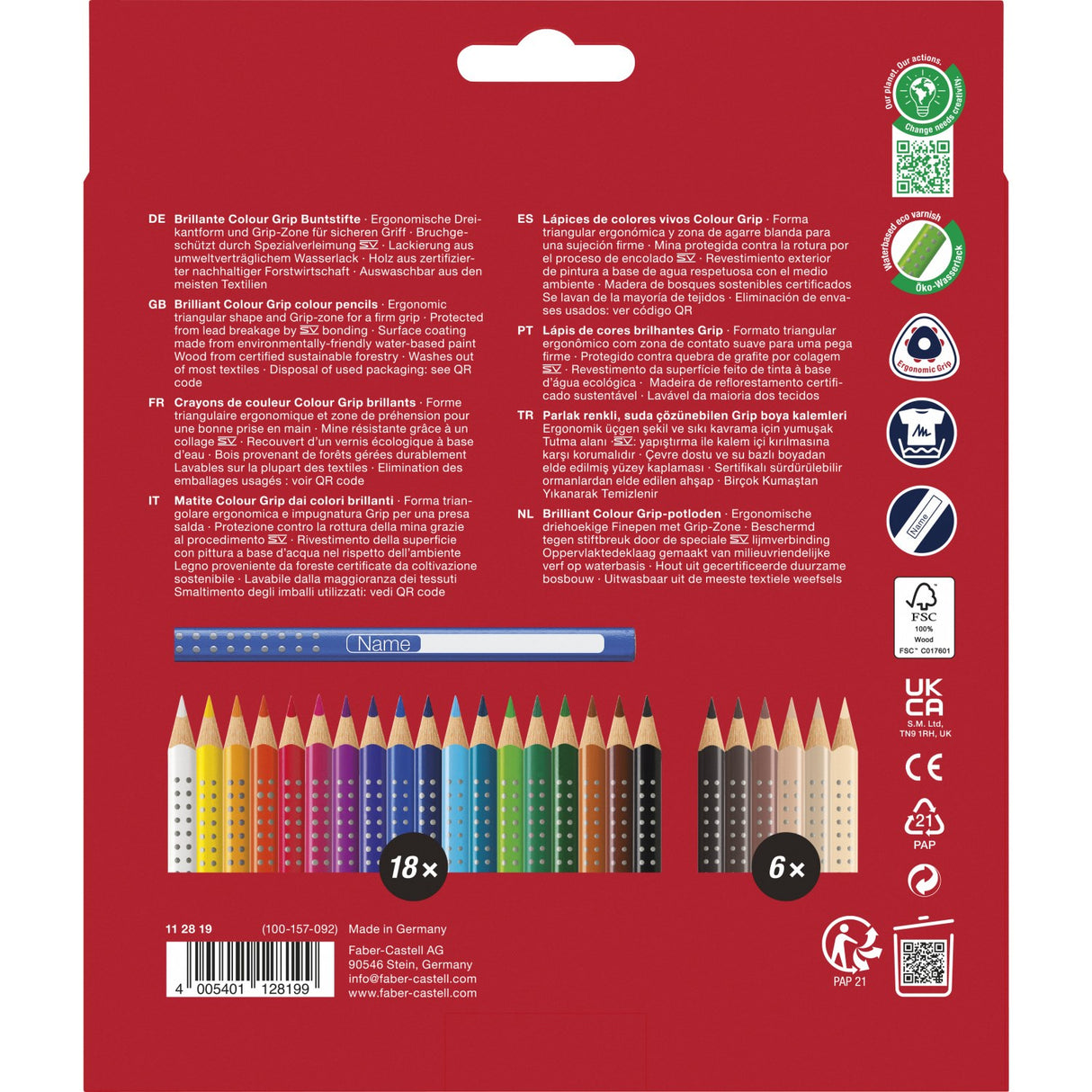 Faber-Castell Grip Crayons "Skin Tones" 24 pcs