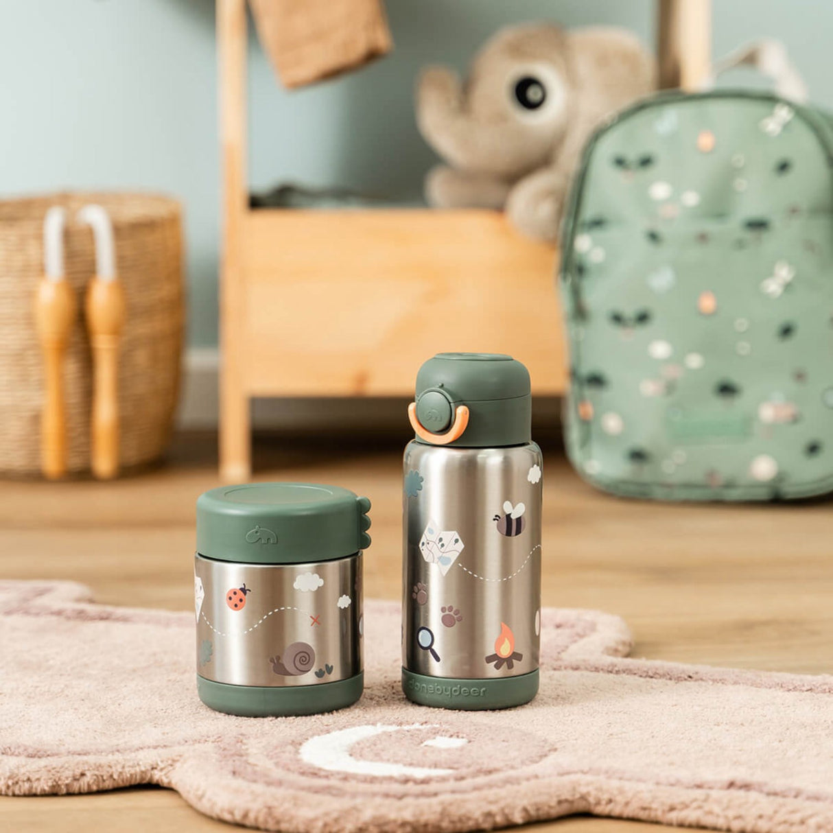 DonebyDeer Green Tiny Trails Insulated Straw Bottle