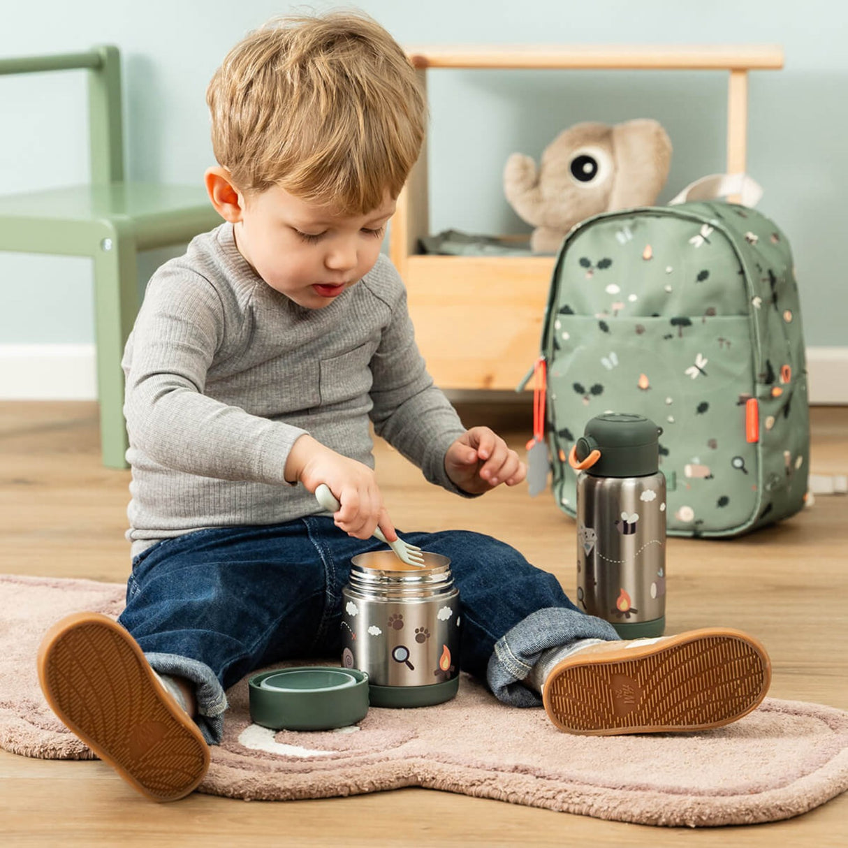 DonebyDeer Green Tiny Trails Insulated Straw Bottle