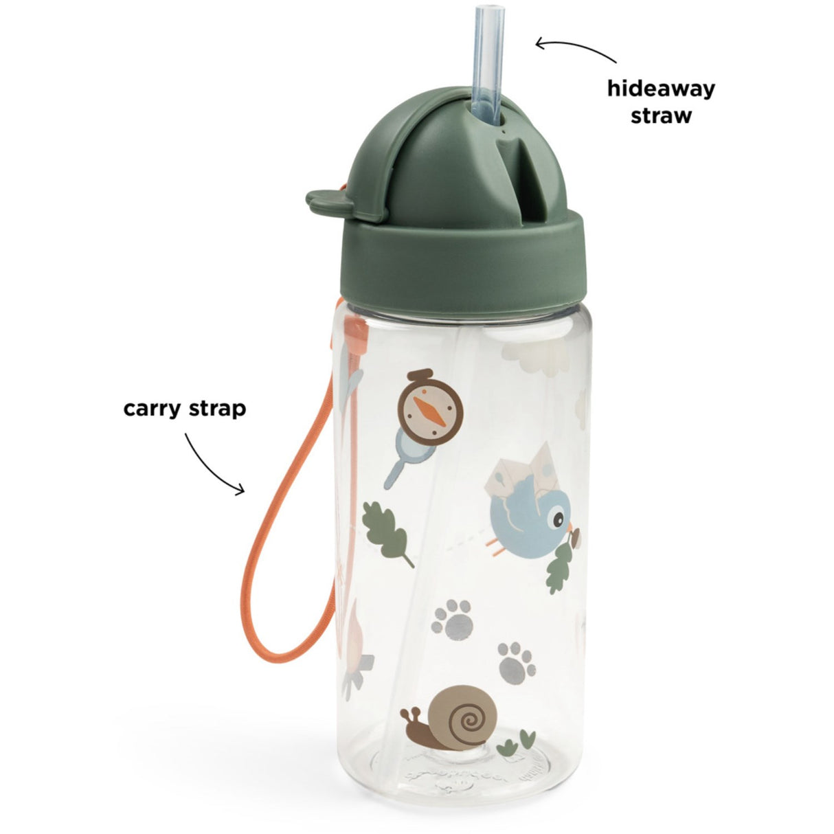 DonebyDeer Green Tiny Trails Straw Bottle