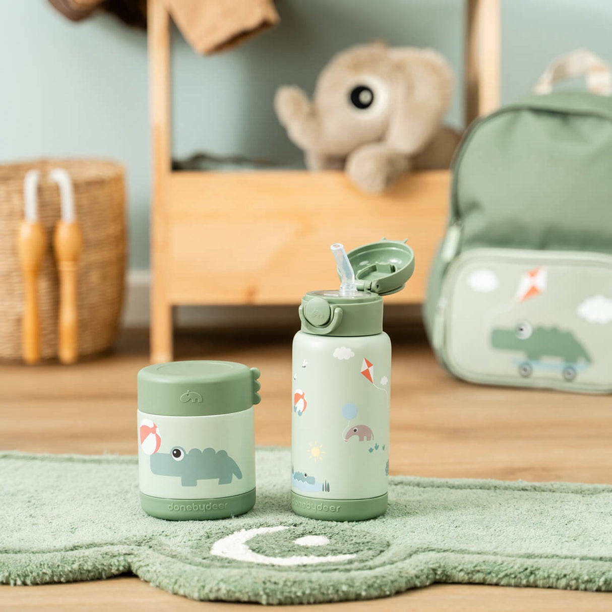 DonebyDeer Green Playground Insulated Straw Bottle