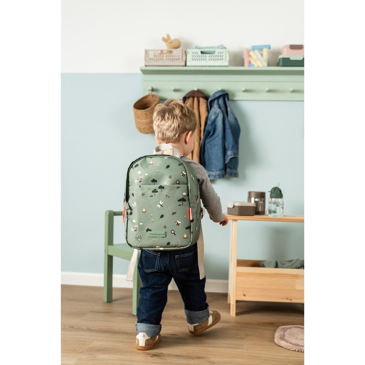 DonebyDeer Green Tiny Trails Kids Backpack