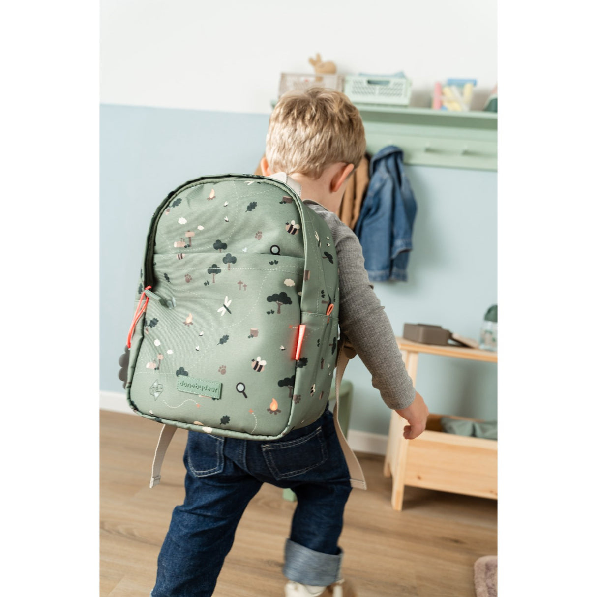 DonebyDeer Green Tiny Trails Kids Backpack