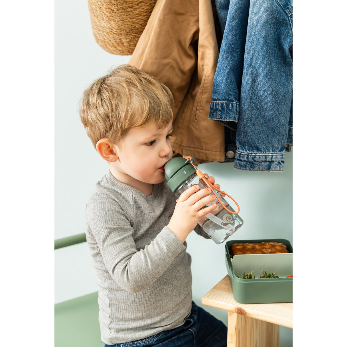 DonebyDeer Green Tiny Trails Lunch Box With Divider