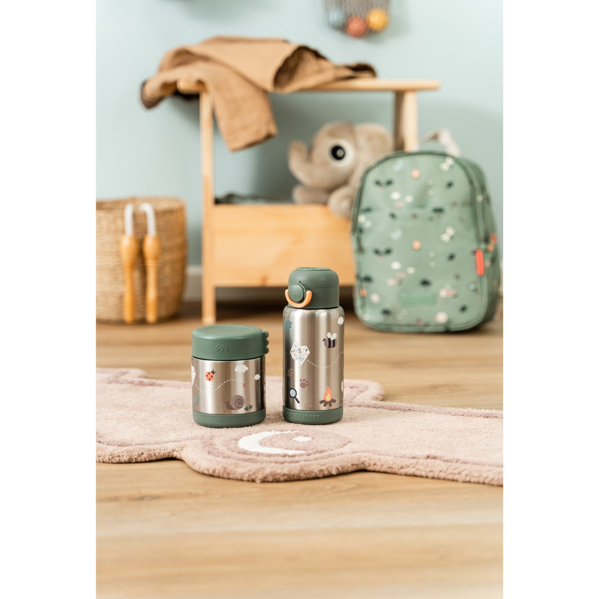 DonebyDeer Green Tiny Trails Insulated Food Jar