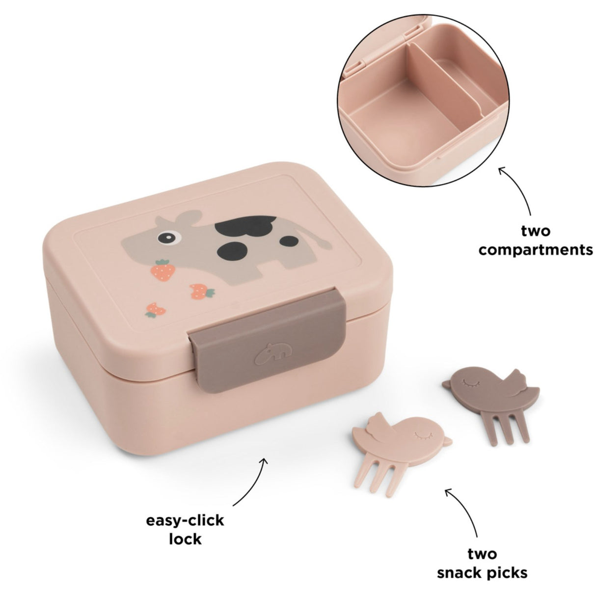 DonebyDeer Powder Tiny Farm Tiny Lunch Box With Snack Picks