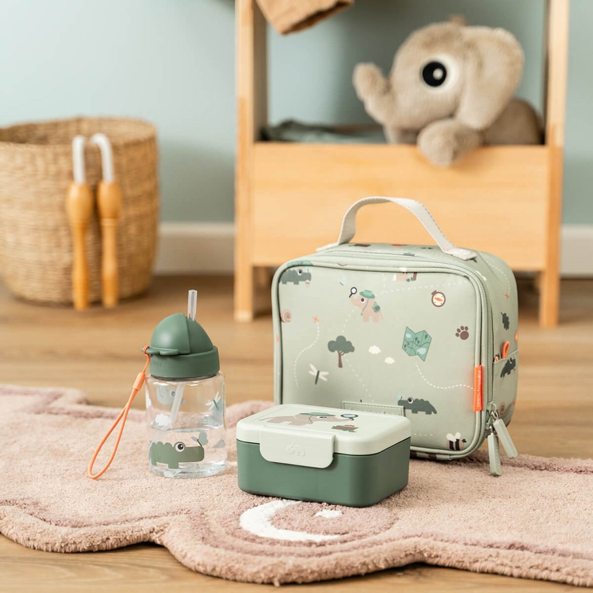 DonebyDeer Green Tiny Trails Tiny Insulated Lunch Bag
