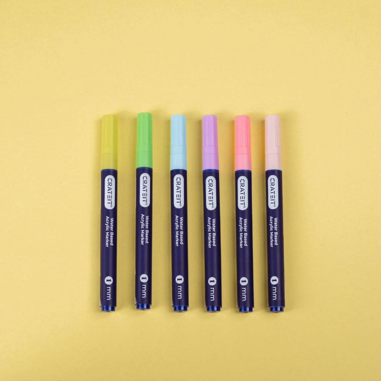 Crateit Pastel Markers 1mm 6 Pack