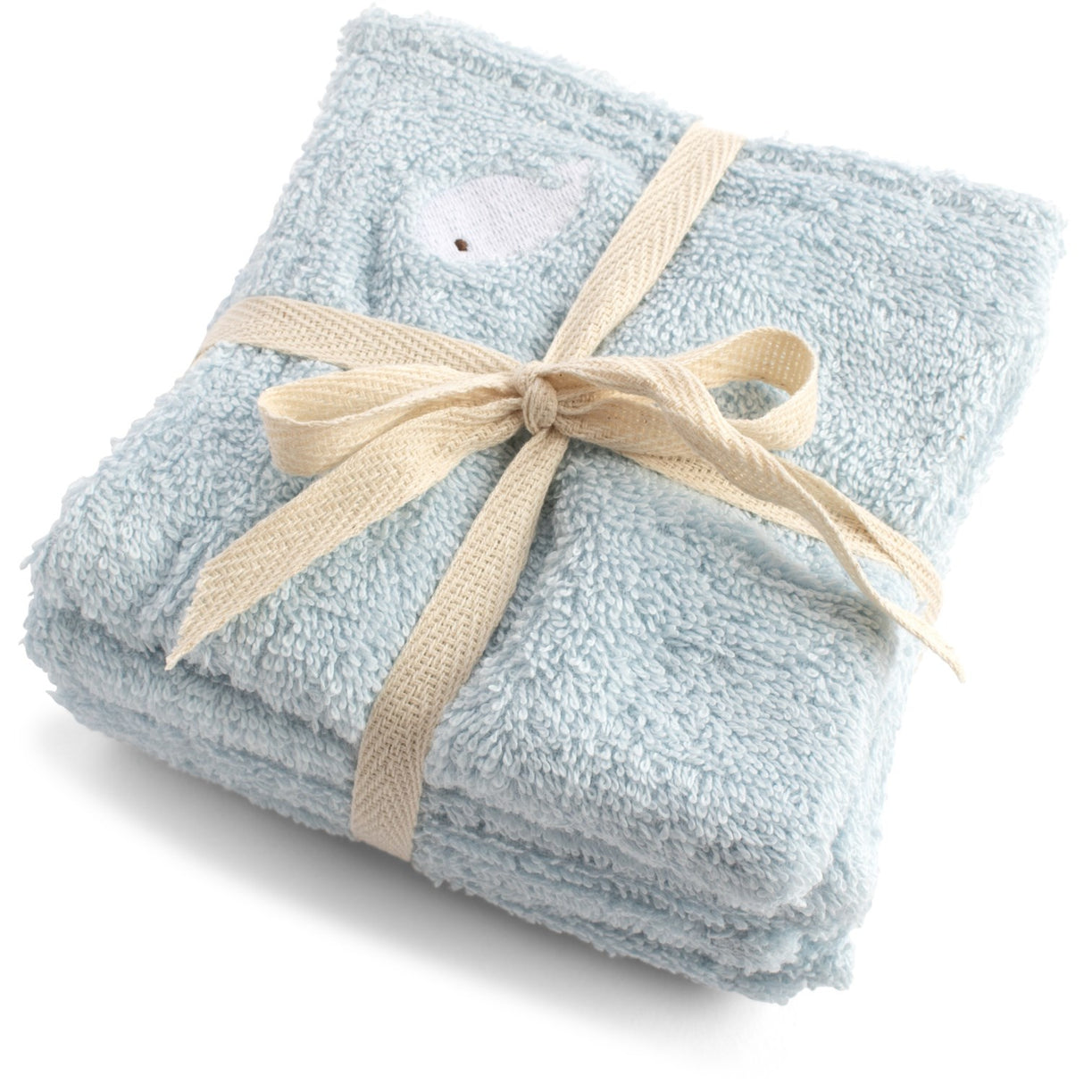 FILIBABBA Embroidered Whale Wash Cloths GOTS 4 Pack