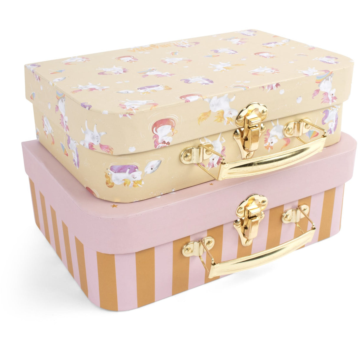 FILIBABBA Unicorn Shores Suitcase Set For Play And Storage 2 Pack