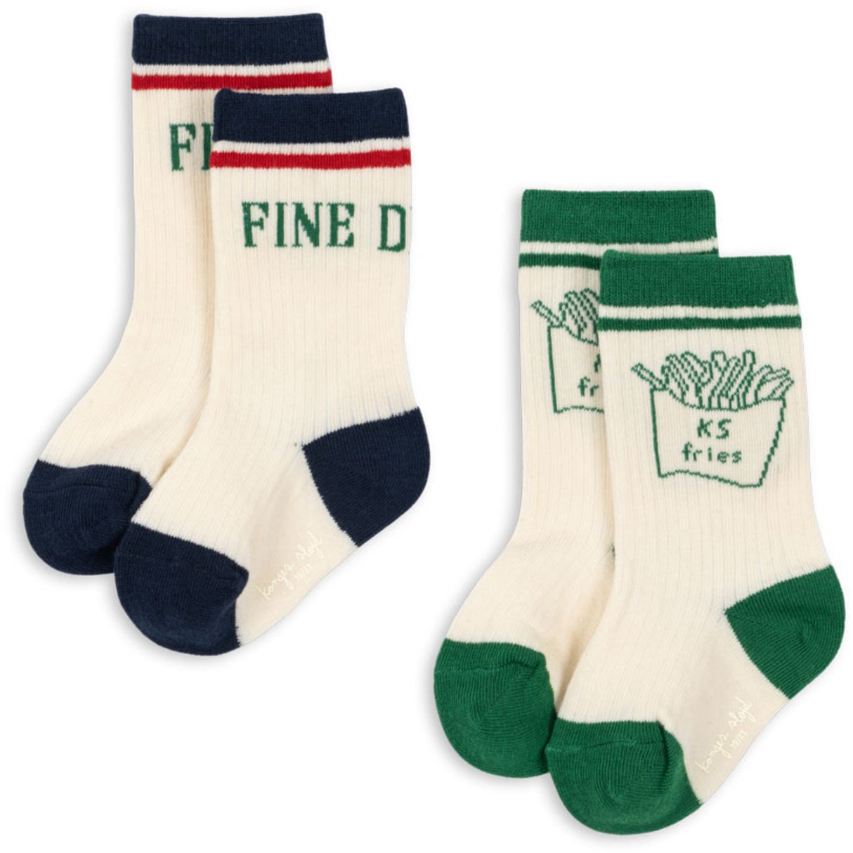 Konges Sløjd Fine Dining 2 Pack Rib Fries Socks