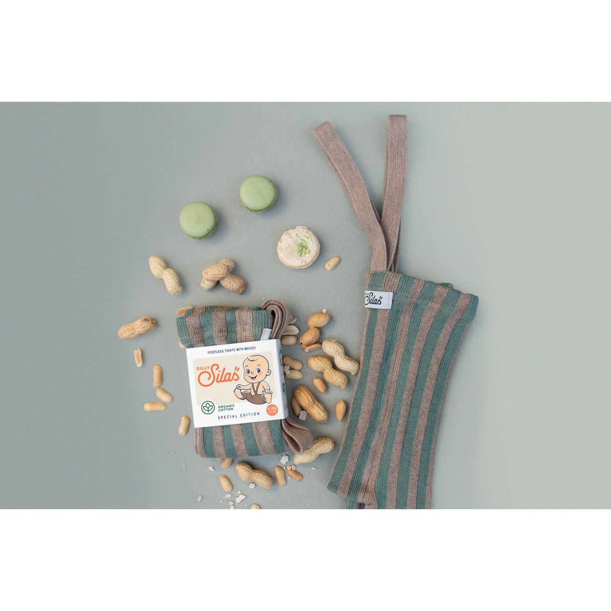 Silly Silas Matcha X Peanut Striped Footless Tights Special Edition