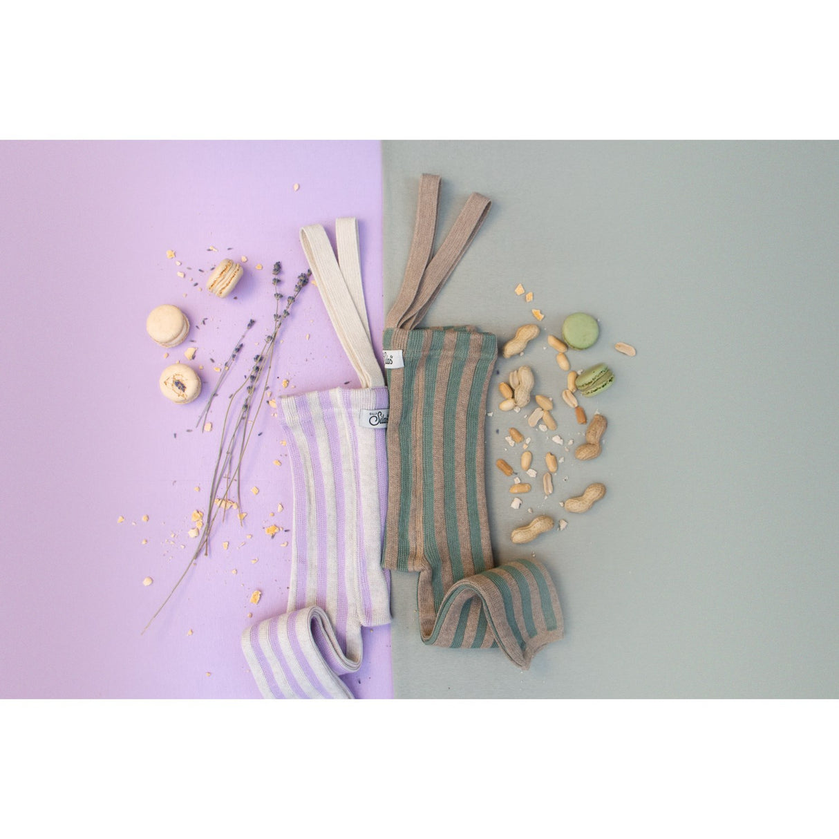 Silly Silas Matcha X Peanut Striped Footless Tights Special Edition