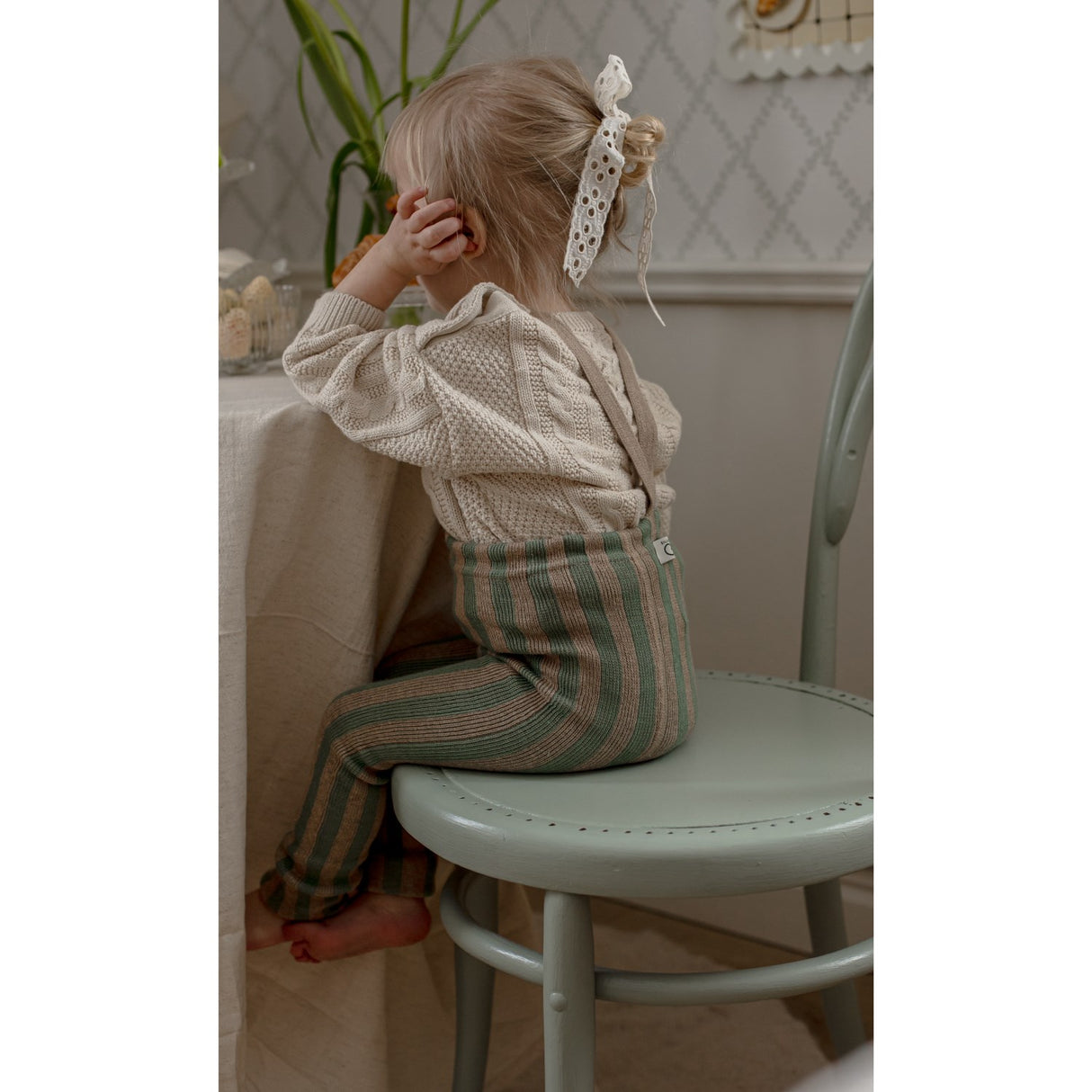 Silly Silas Matcha X Peanut Striped Footless Tights Special Edition