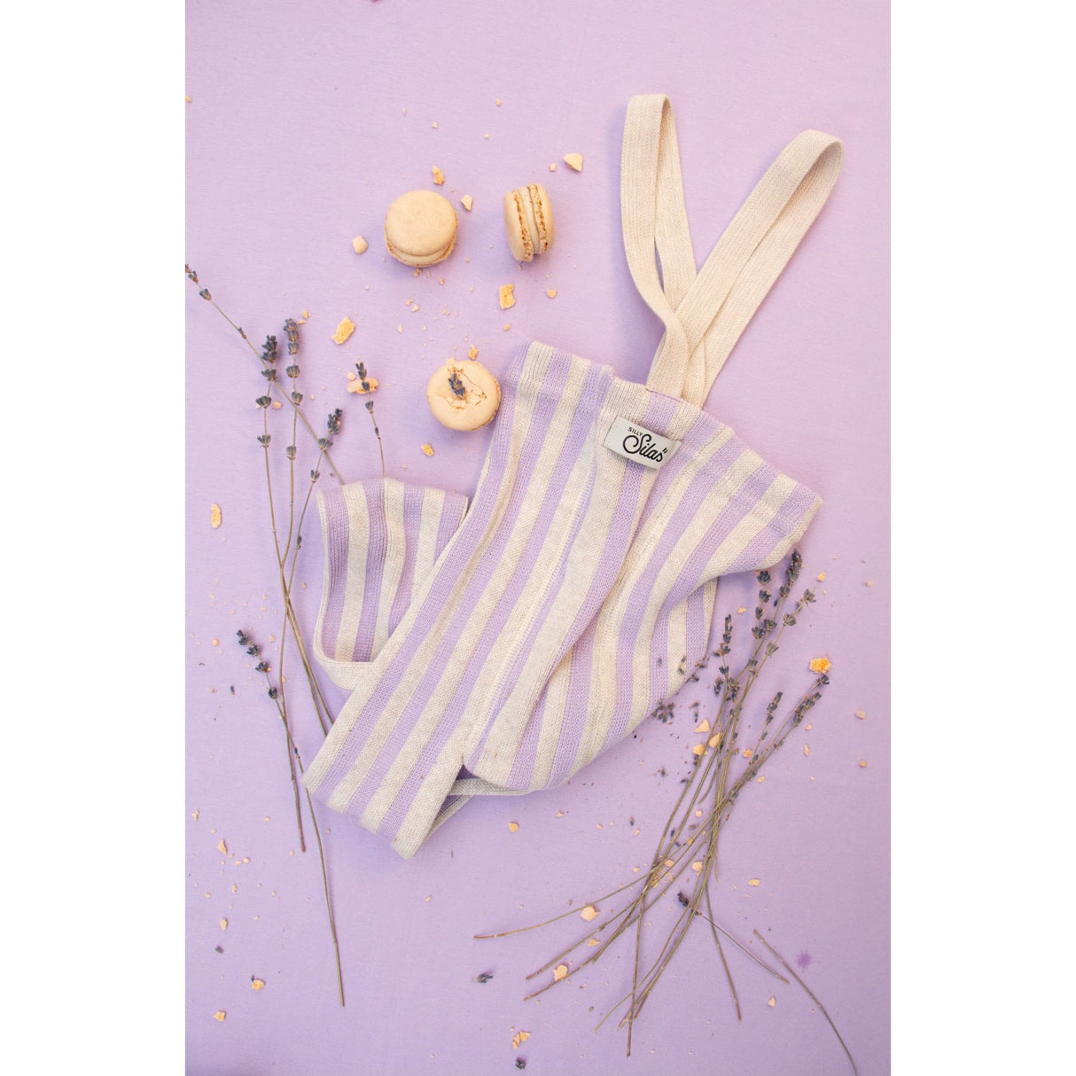 Silly Silas Lavender X Cream Striped Footless Tights Special Edition