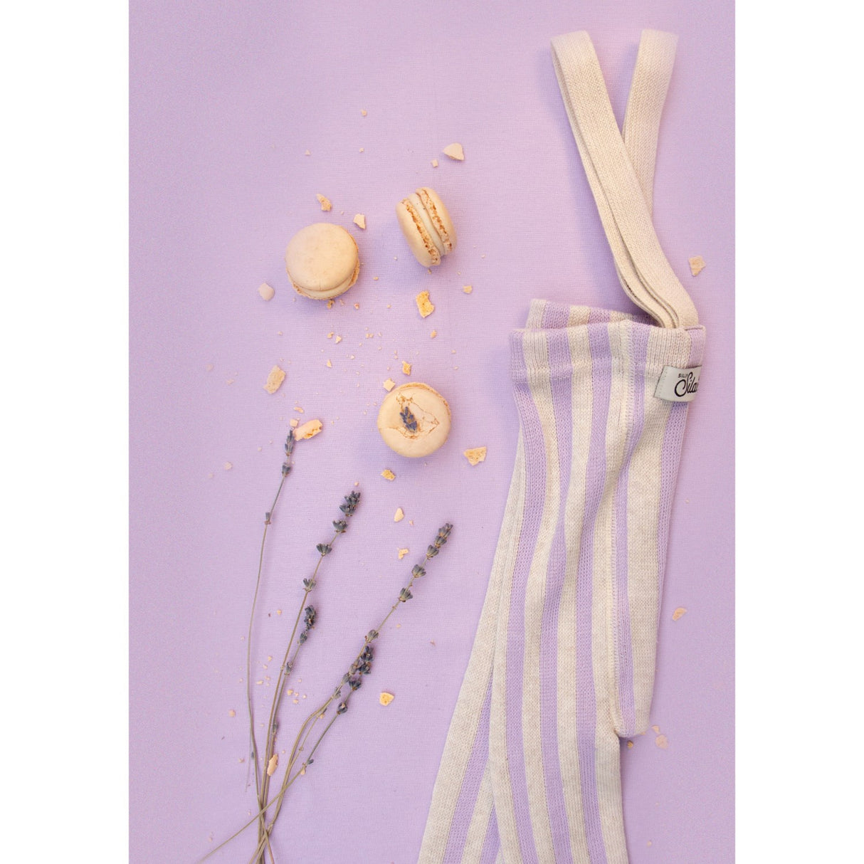 Silly Silas Lavender X Cream Striped Footless Tights Special Edition