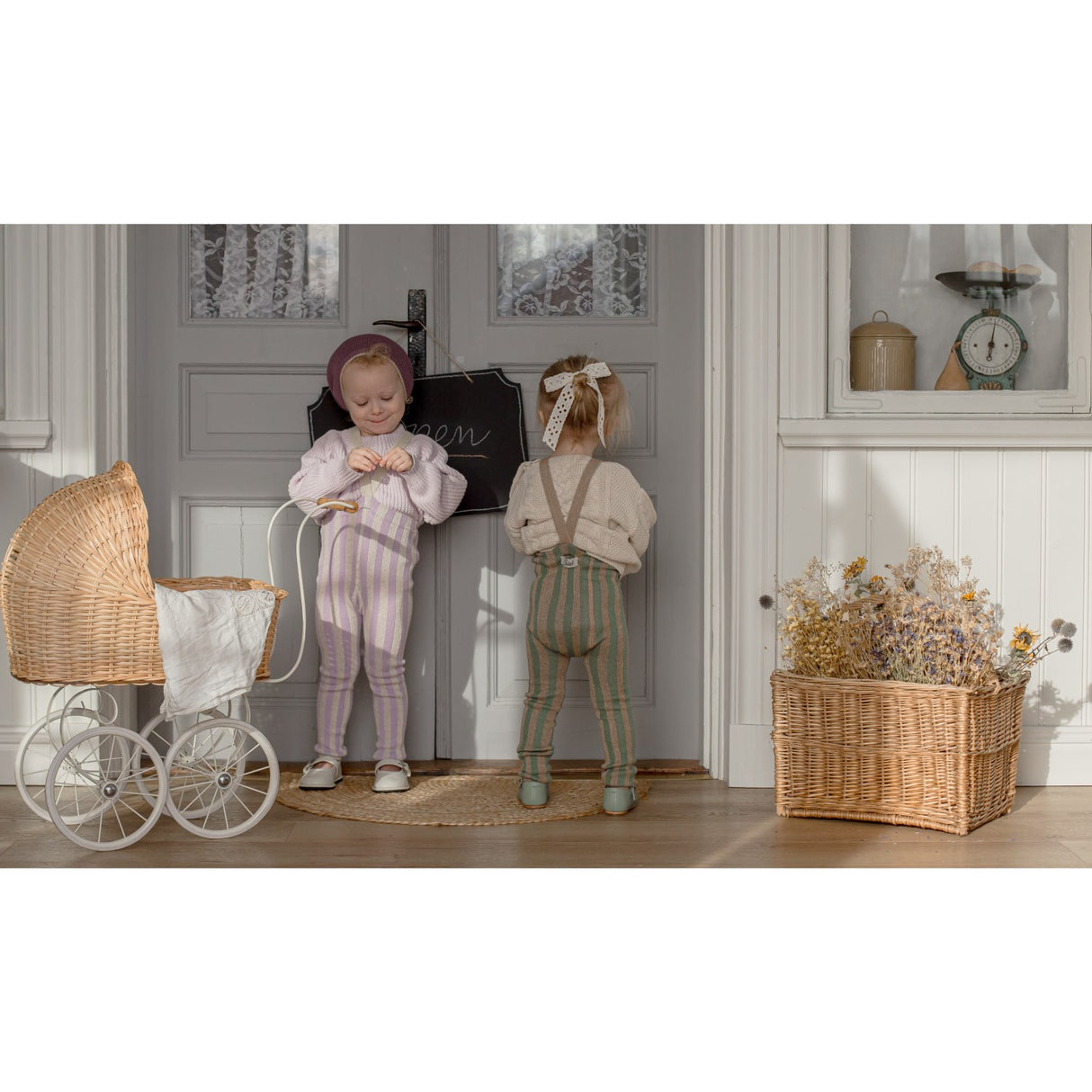 Silly Silas Lavender X Cream Striped Footless Tights Special Edition