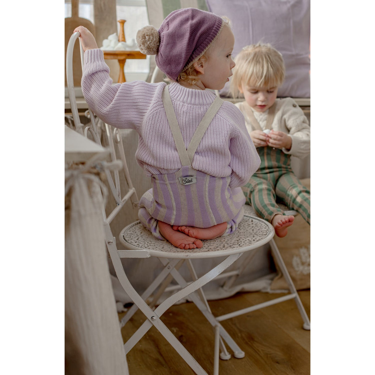 Silly Silas Lavender X Cream Striped Footless Tights Special Edition
