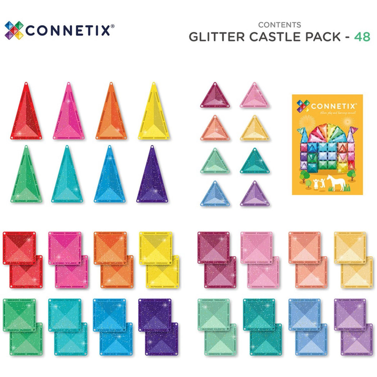 Connetix Multicolour Glitter Castle Pack