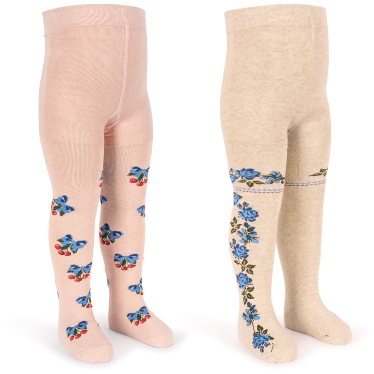 Konges Sløjd Amarena/Tramonto 2 Pack Flower And Cherry Jacquard Tights