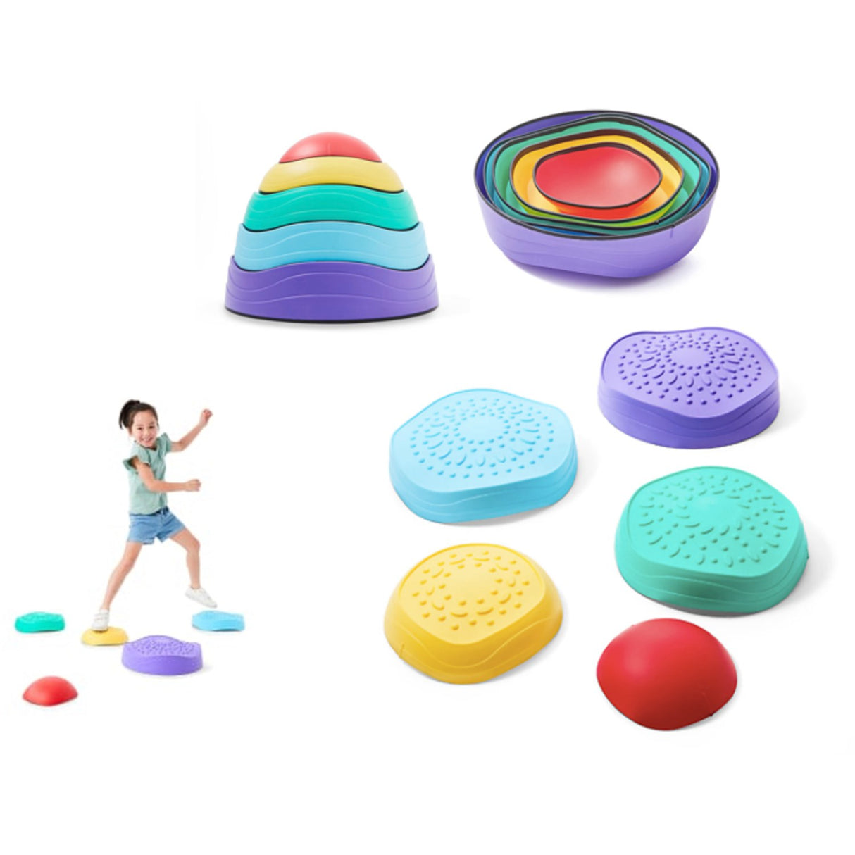 Happy Summer Mountain Stepping Stones
