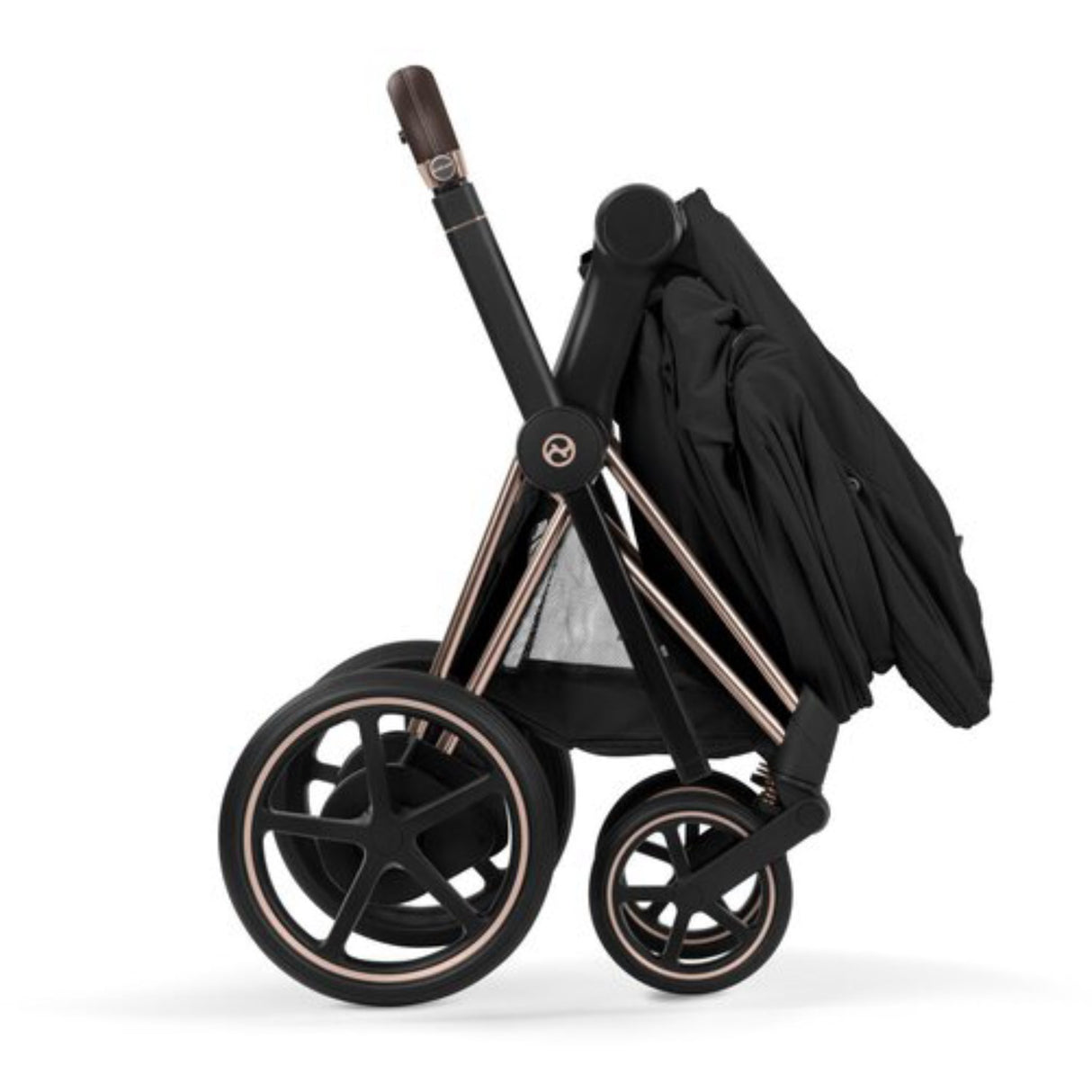 Cybex Sepia Black/Black Epriam Comfort Rosegold Inklusiv Foldbar Liggedel
