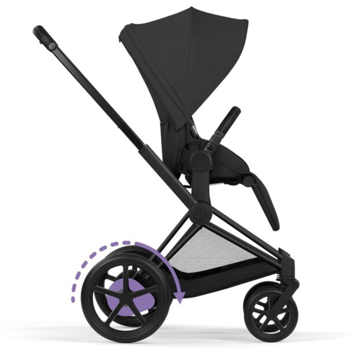 Cybex Sepia Black/Black Epriam Comfort Matt Black Inklusiv Foldbar Liggedel