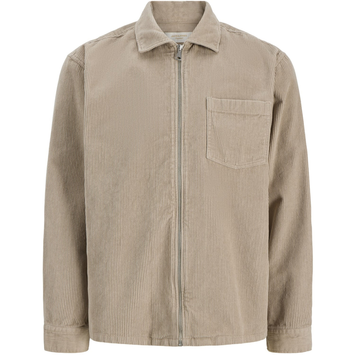 Jack & Jones Junior Feather Gray Jortoronto Cordudoy Zip Shirt Ls Bf Jnr
