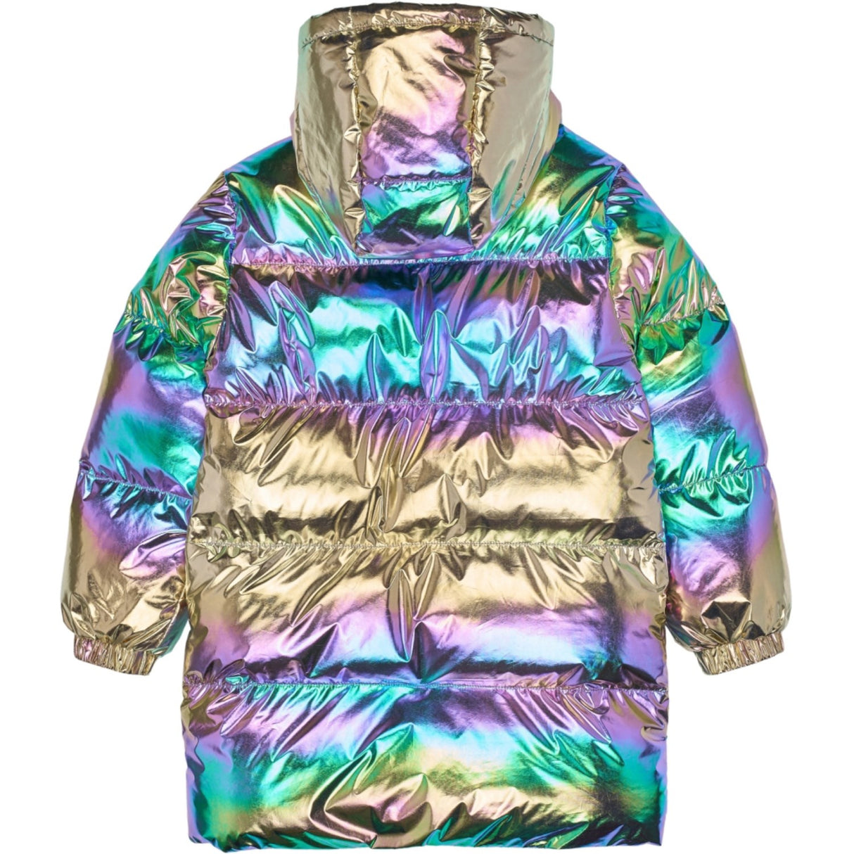 The New Metallic Multicolor Tnunicca Long Puffer Jacket