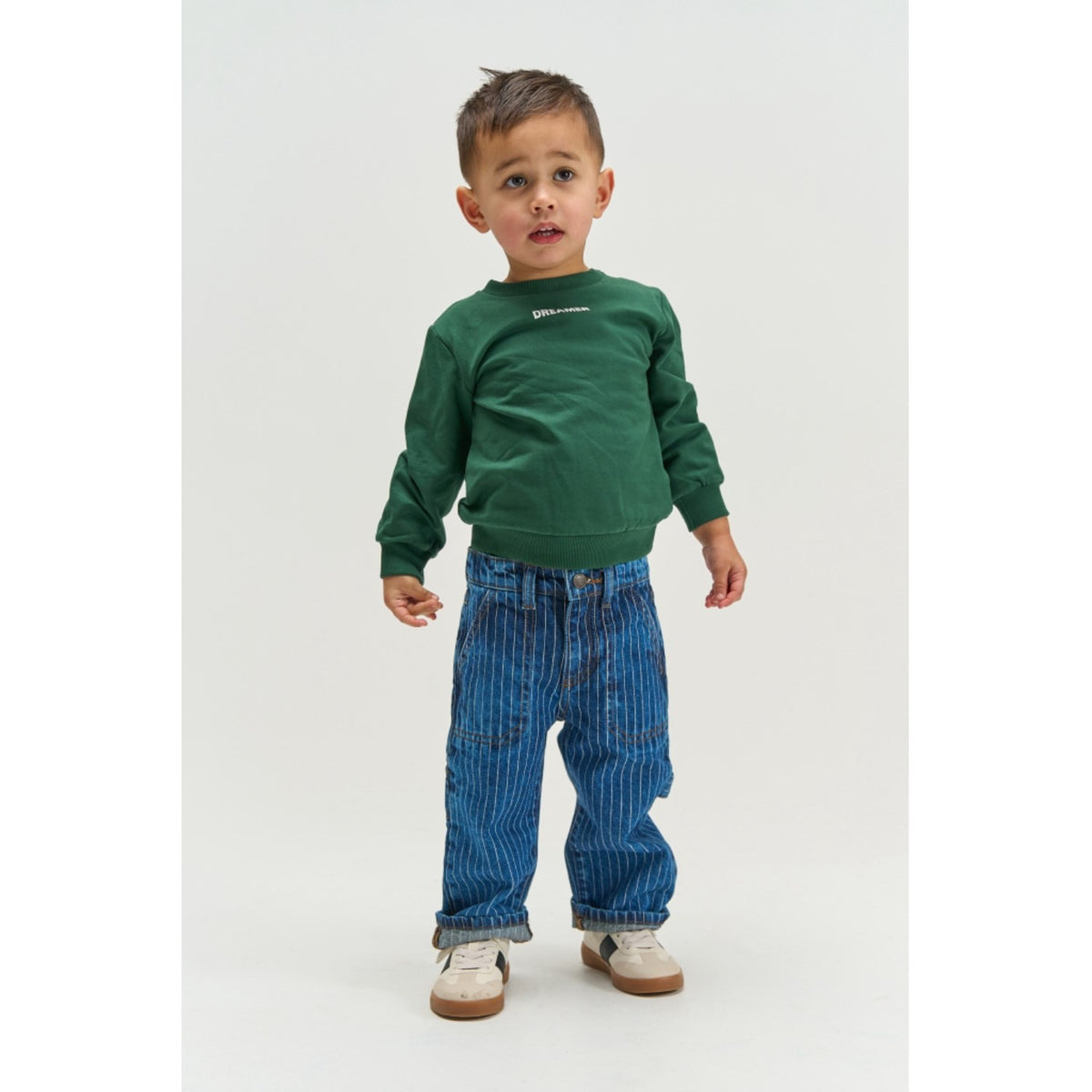 THE NEW Siblings Medium Blue Denim AOP Tnstvilfredo Baggy Fit Worker Jeans