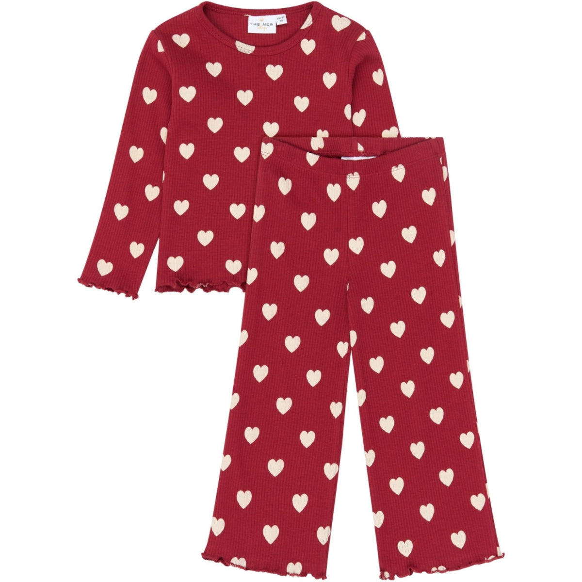 THE NEW Siblings Rio Red AOP Tn Tnstholiday Red Heart Rib Night Set
