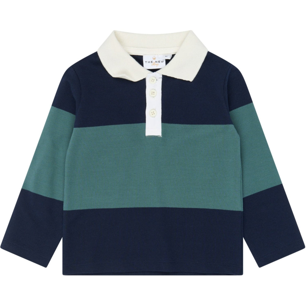 THE NEW Siblings Navy Blazer Striped Tnstyarok L_S Pique Polo