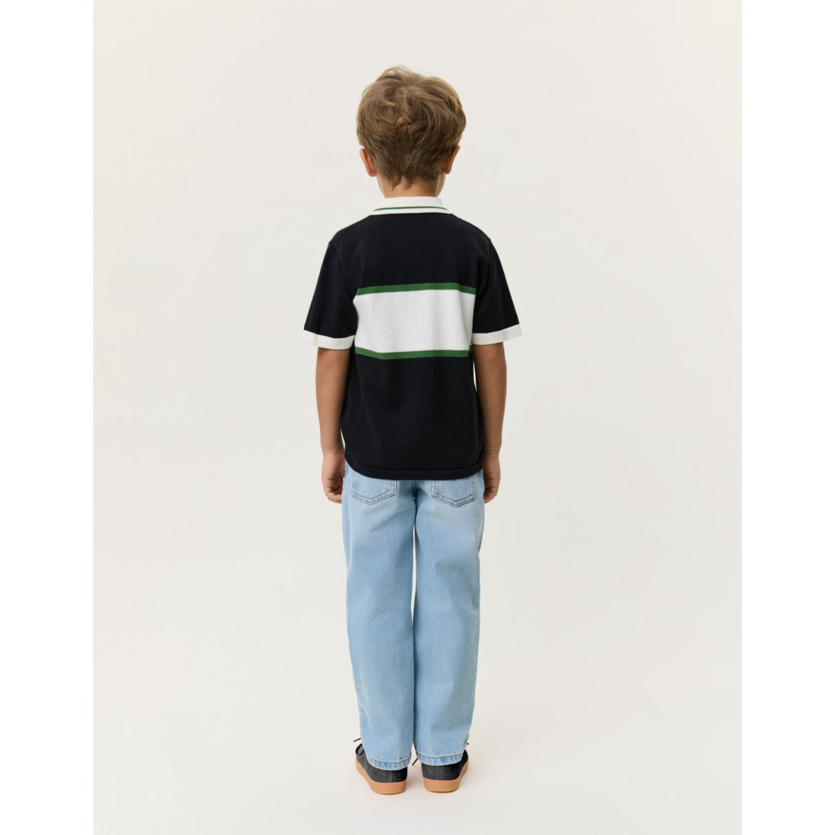 Les Deux Kids Tap Shoe Black Knitted Zipper Polo KIDS