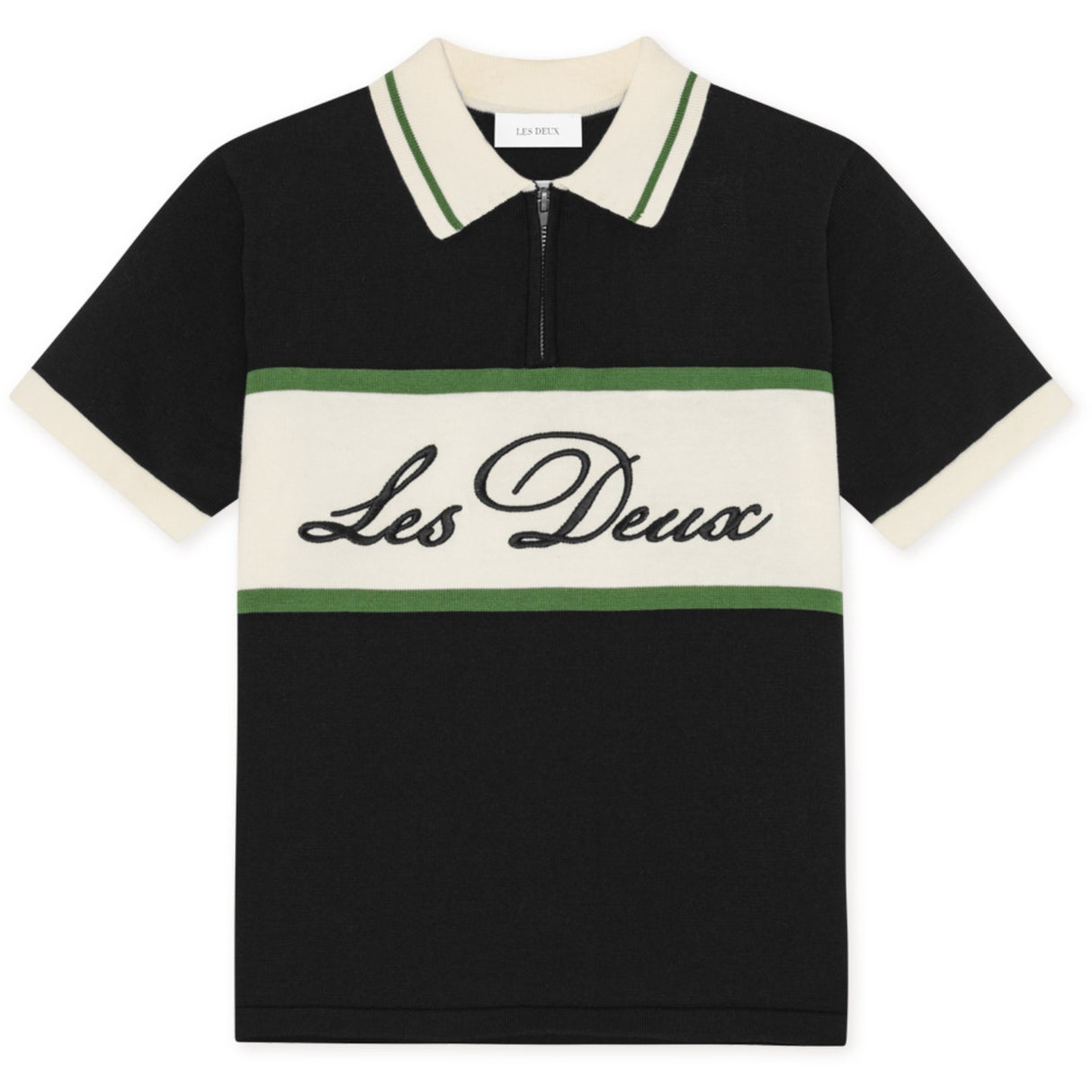 Les Deux Kids Tap Shoe Black Knitted Zipper Polo KIDS