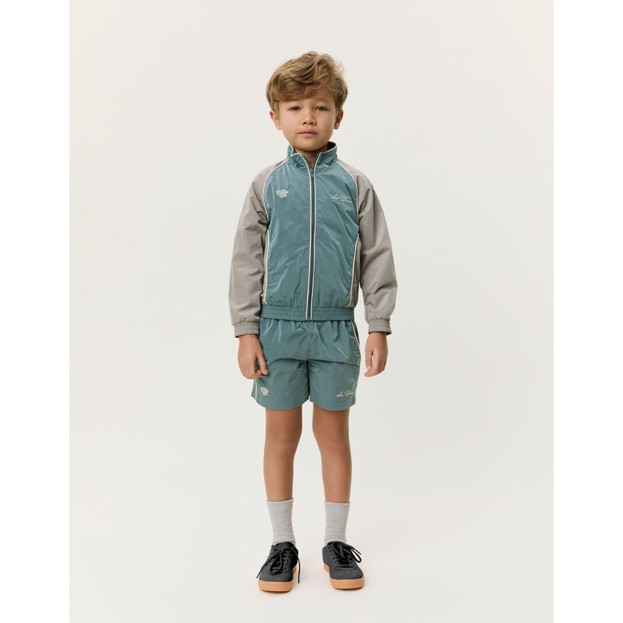 Les Deux Kids Tea Green Shiny Crisp Track Jacket KIDS