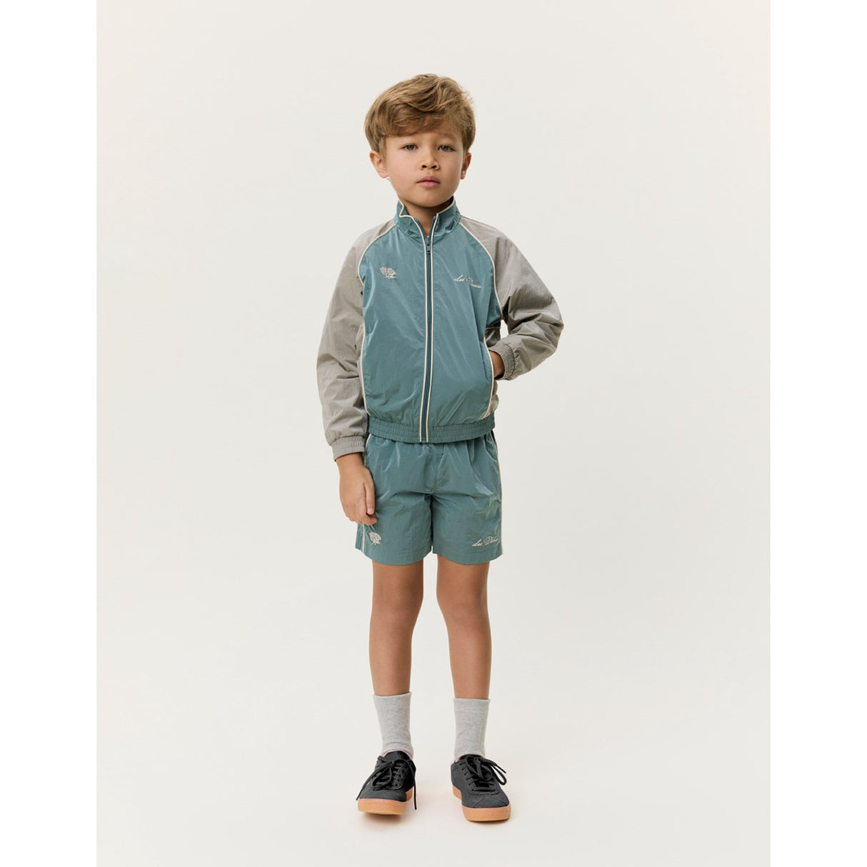 Les Deux Kids Tea Green Shiny Crisp Track Jacket KIDS