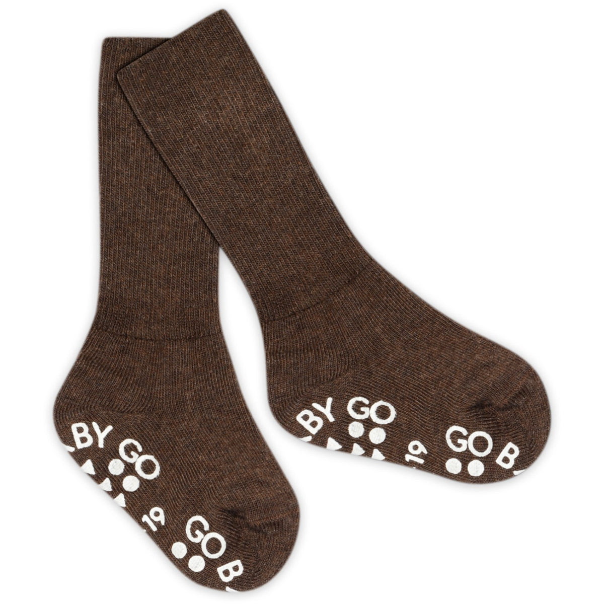 Gobabygo Brown Melange NonSlip Socks Cotton