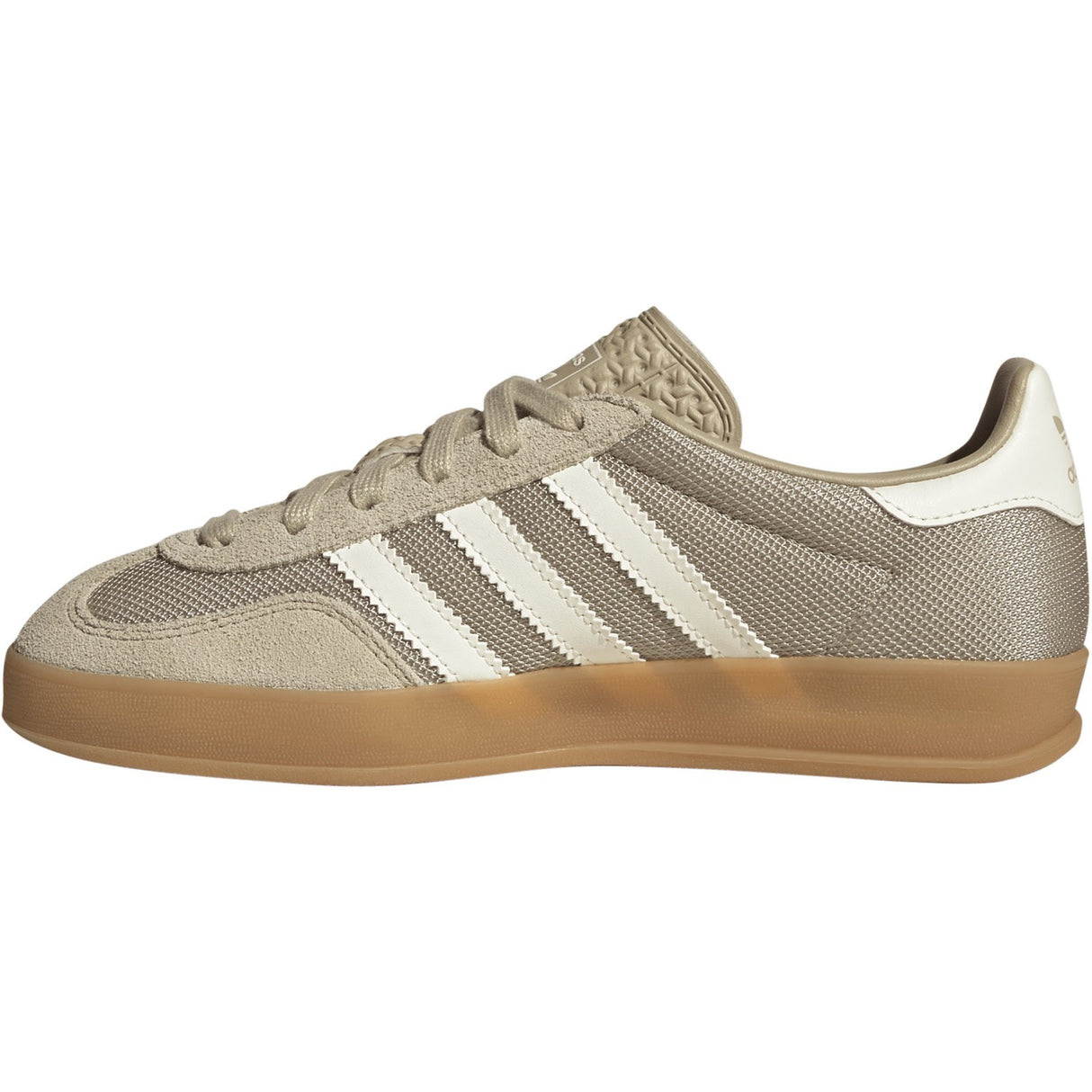 adidas Originals Khaki Three Off White Gold Met. Gazelle Indoor J Sneakers